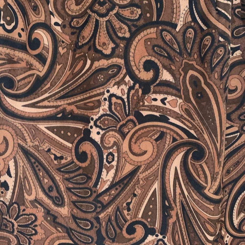 Briggs Skirt-Brown Black Tan Paisley Pattern-Polyester Spandex Blend-10 Regular - Picture 2 of 5